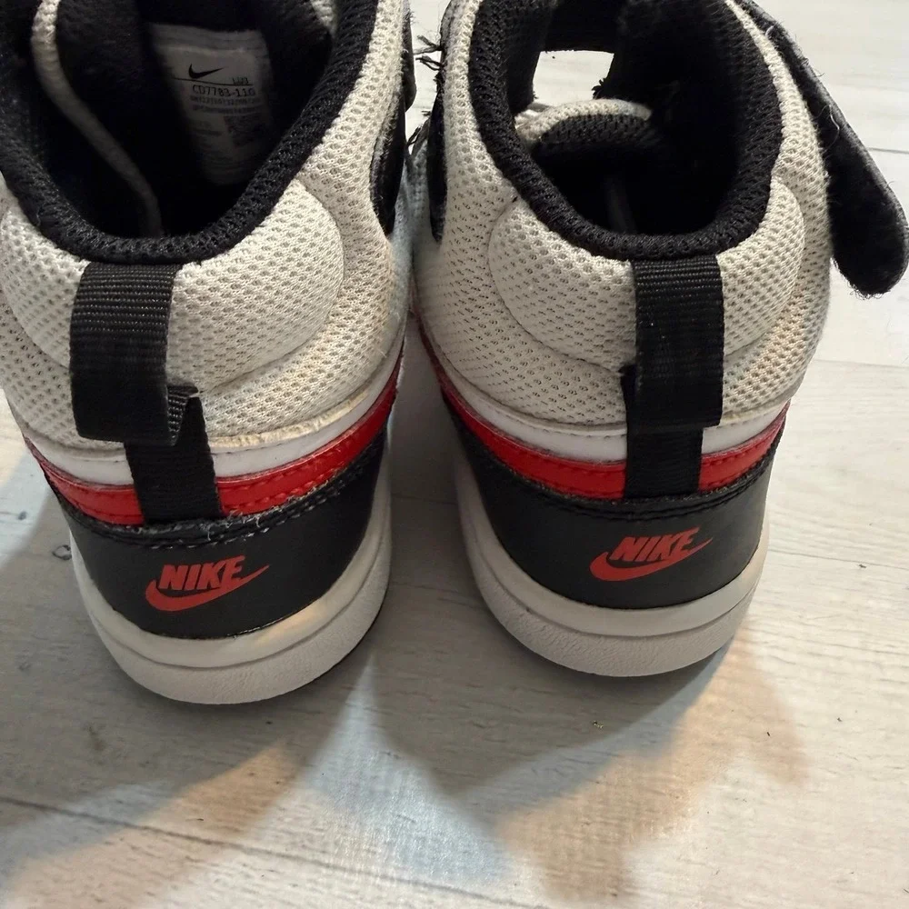 Nike Court Borough Mid 2‎ Kids' Shoes black white red little kids size 13